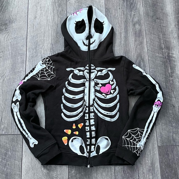 💀Holiday Editions Skeleton Jacket With Hood - Picture 2 of 4